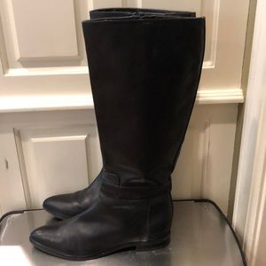 Nine West Black Leather Riding boots